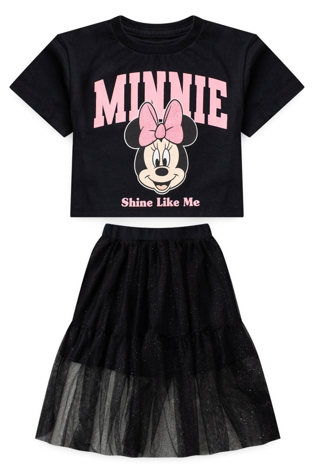 Vista 2 Infantil - Conjunto Feminino Minnie Rosa Disney preto rosa Disney preto rosa