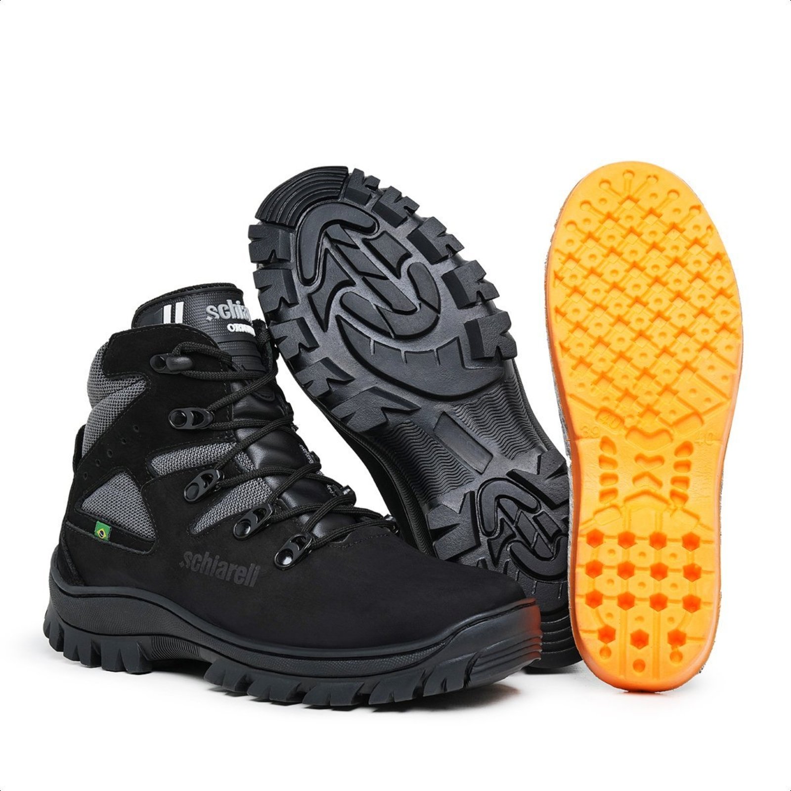 Bota Masculina Adventure Militar Tático Schiareli 720 Preto Schiareli