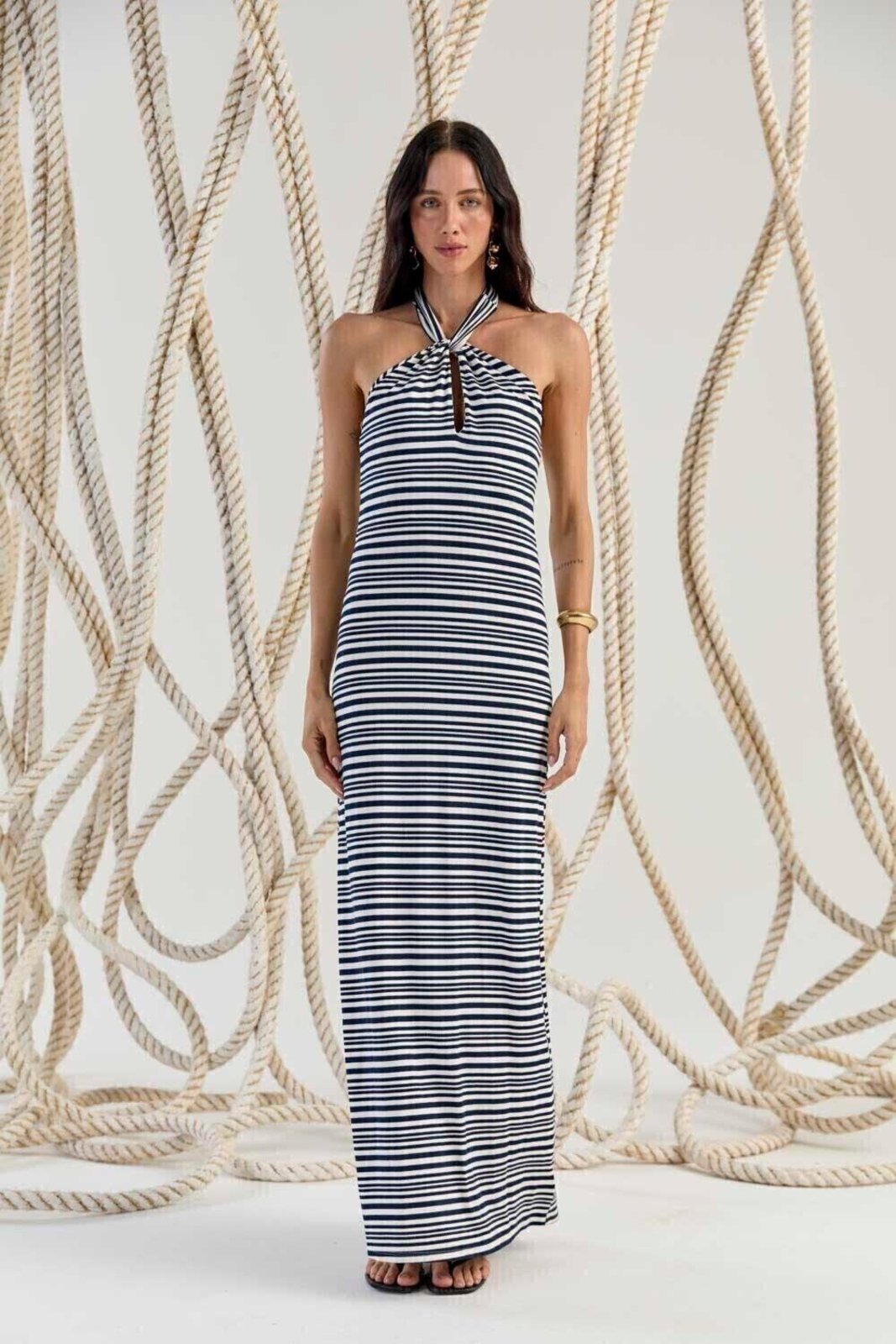 Vestido Torcido Carlota Costa Azul