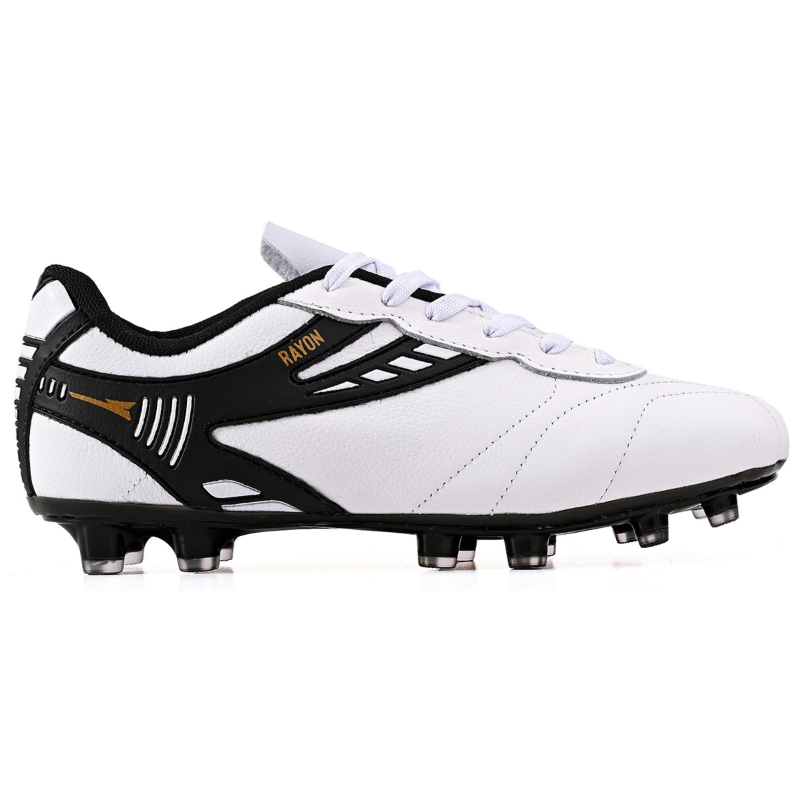 Vista 3 Chuteira Futebol Profissional Masculina de Couro Campo Grama Natural + Meião CALCADOS LGHT LIGHT branco natural CALCADOS LGHT LIGHT branco natural