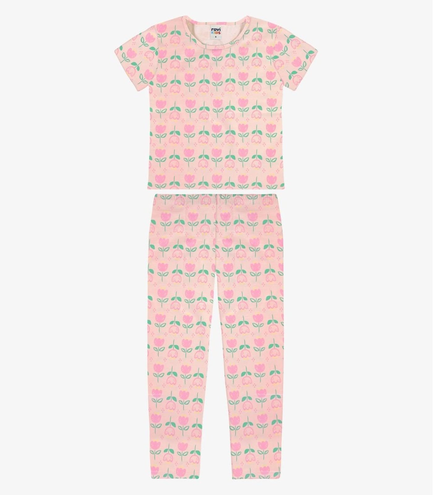Pijama Blusa Com Calça Rovi Rosa
