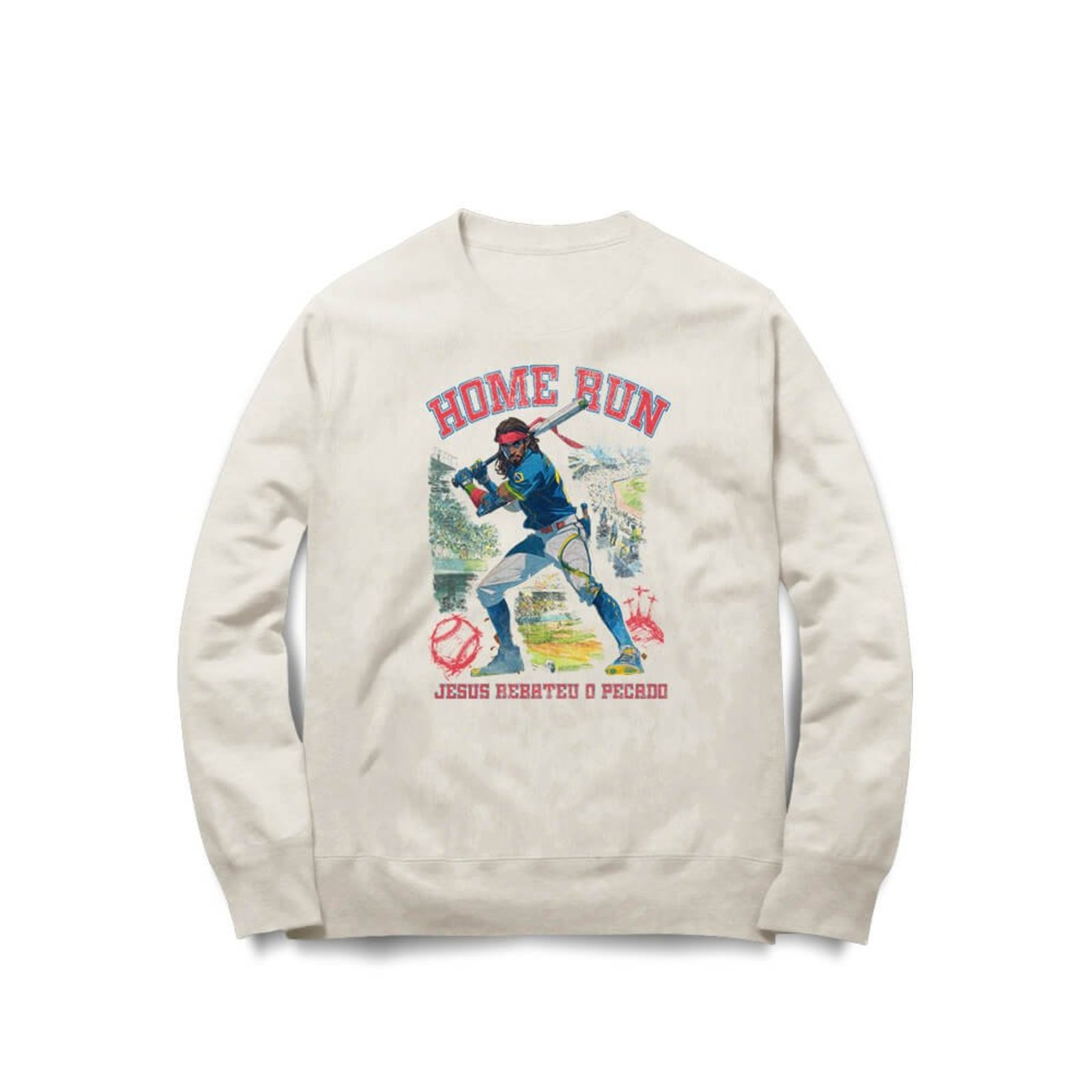 Moletom Jesus Rebateu o Pecado - Off White - Casual - Studio Geek
