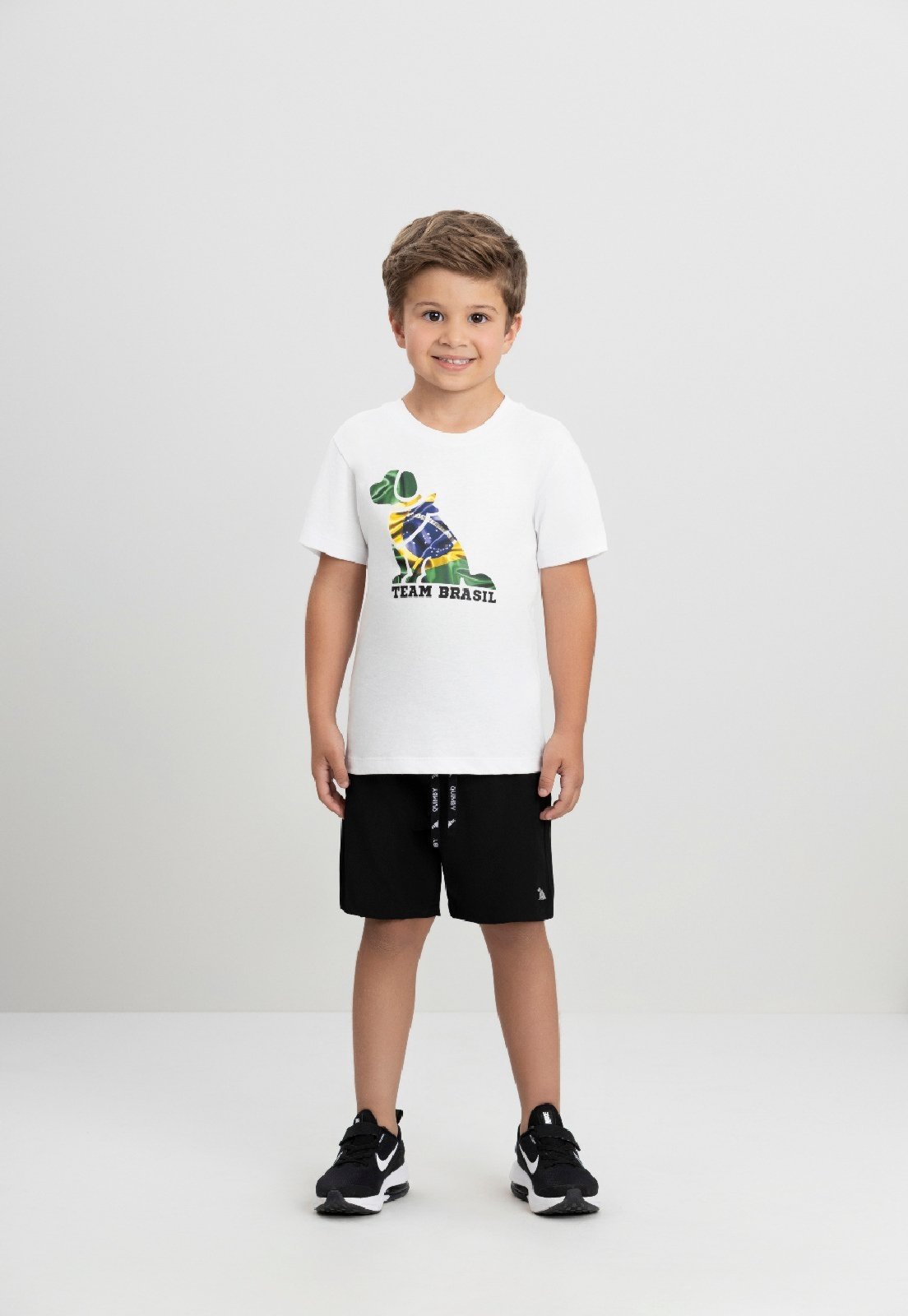 Infantil - Camiseta Masculina em Meia Malha Team Brasil Branco