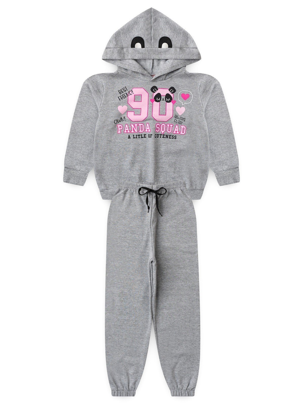 Infantil - Conjunto Platinum Esquadrão Panda Cinza