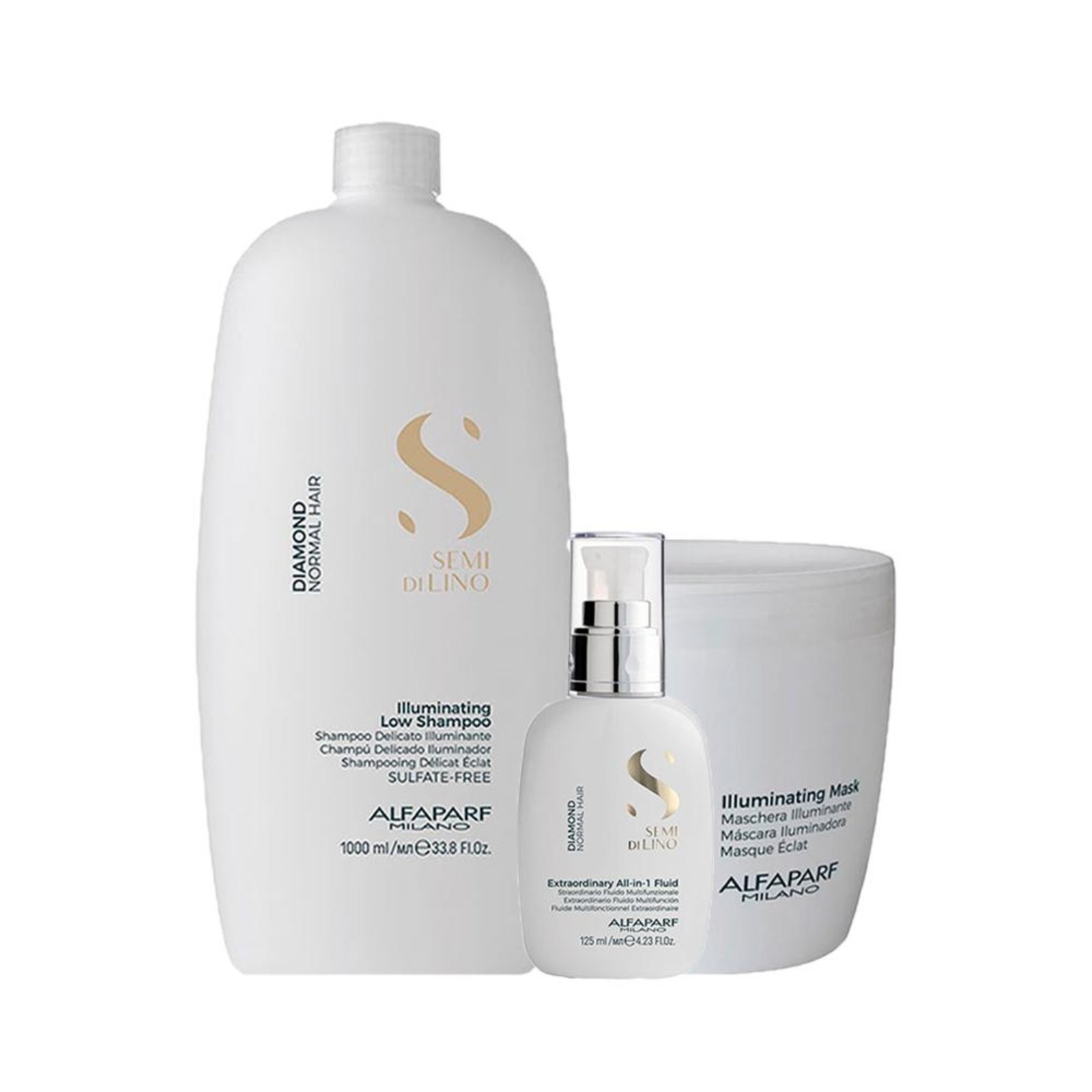 Alfaparf Semi Di Lino Diamond Shampoo, Máscara e Finalizador