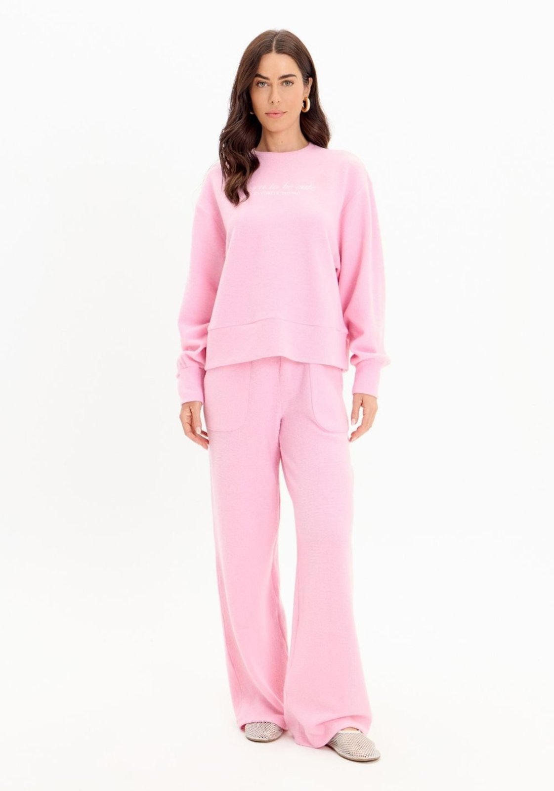 Calça Wide Leg Tricot com Bolsos My Favorite Things