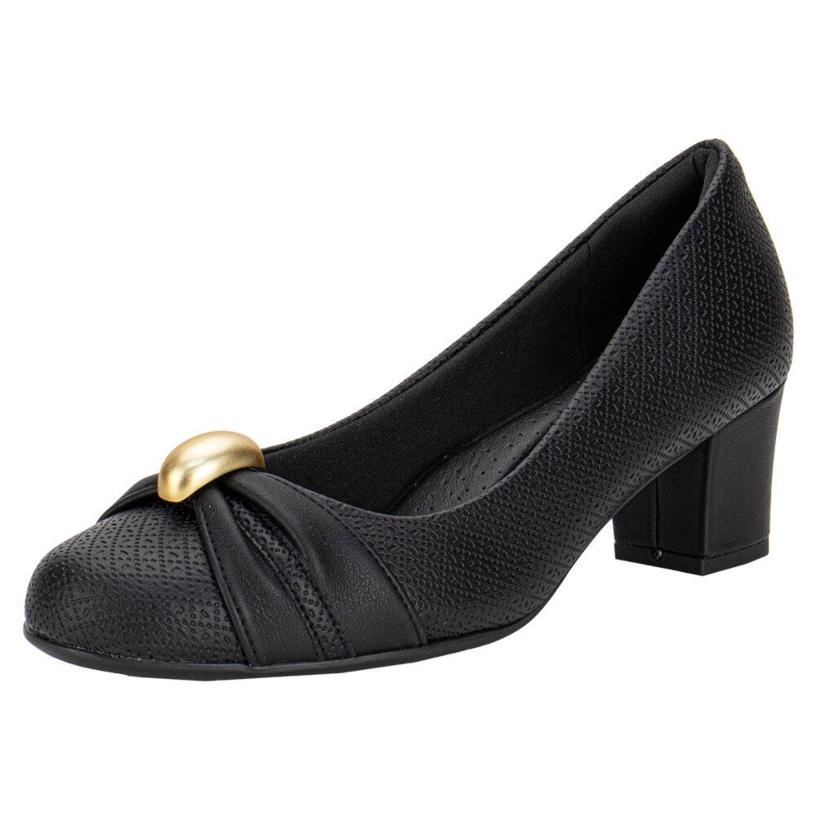 Sapato Feminino Salto Grosso Piccadilly 110184 0080184 Preto