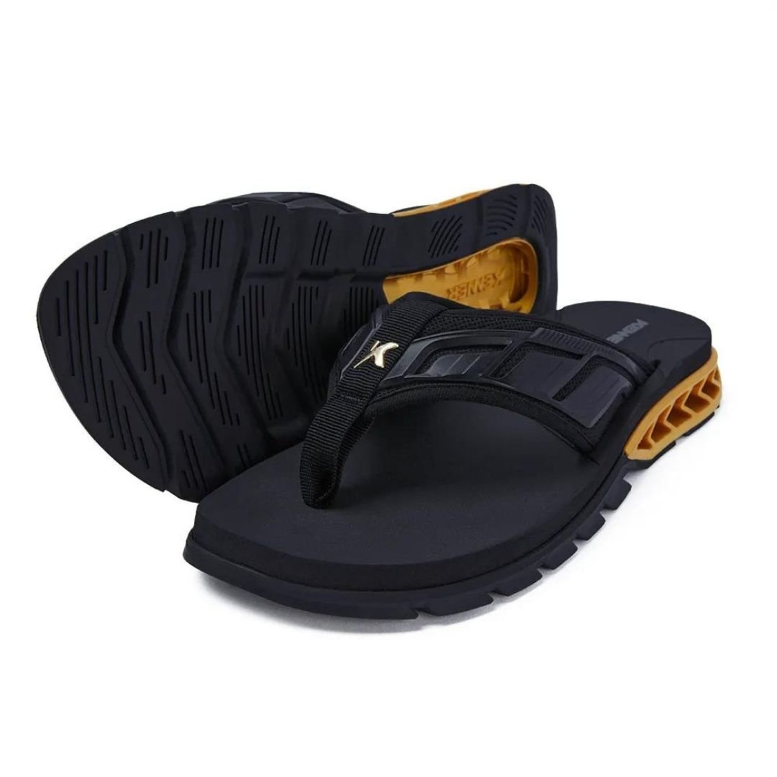 Chinelo Sandália Kenner Rakka L7 DYN-02 - PRETO/DOURADO