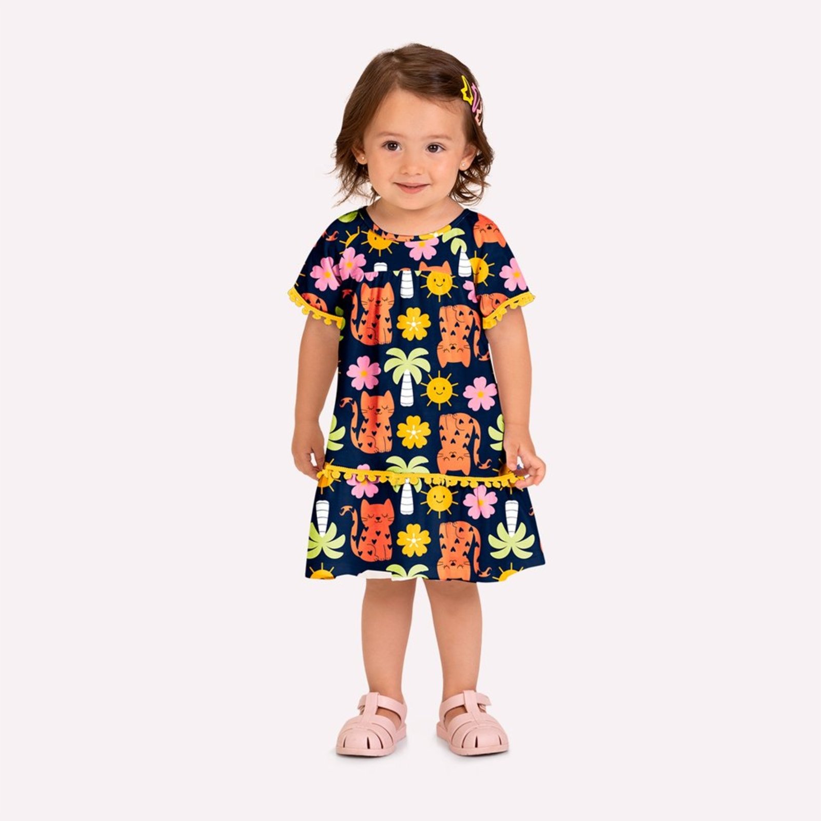 Infantil - Vestido Menina Gatinhos Kyly