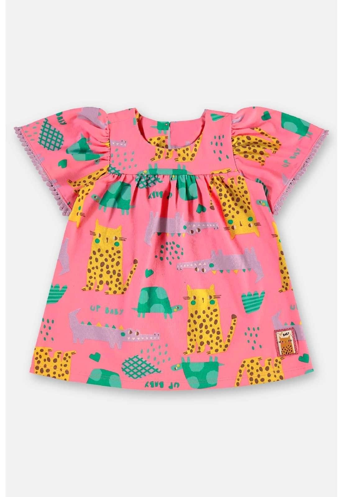 Infantil – Vestido para em Algodão Up Baby Rosa