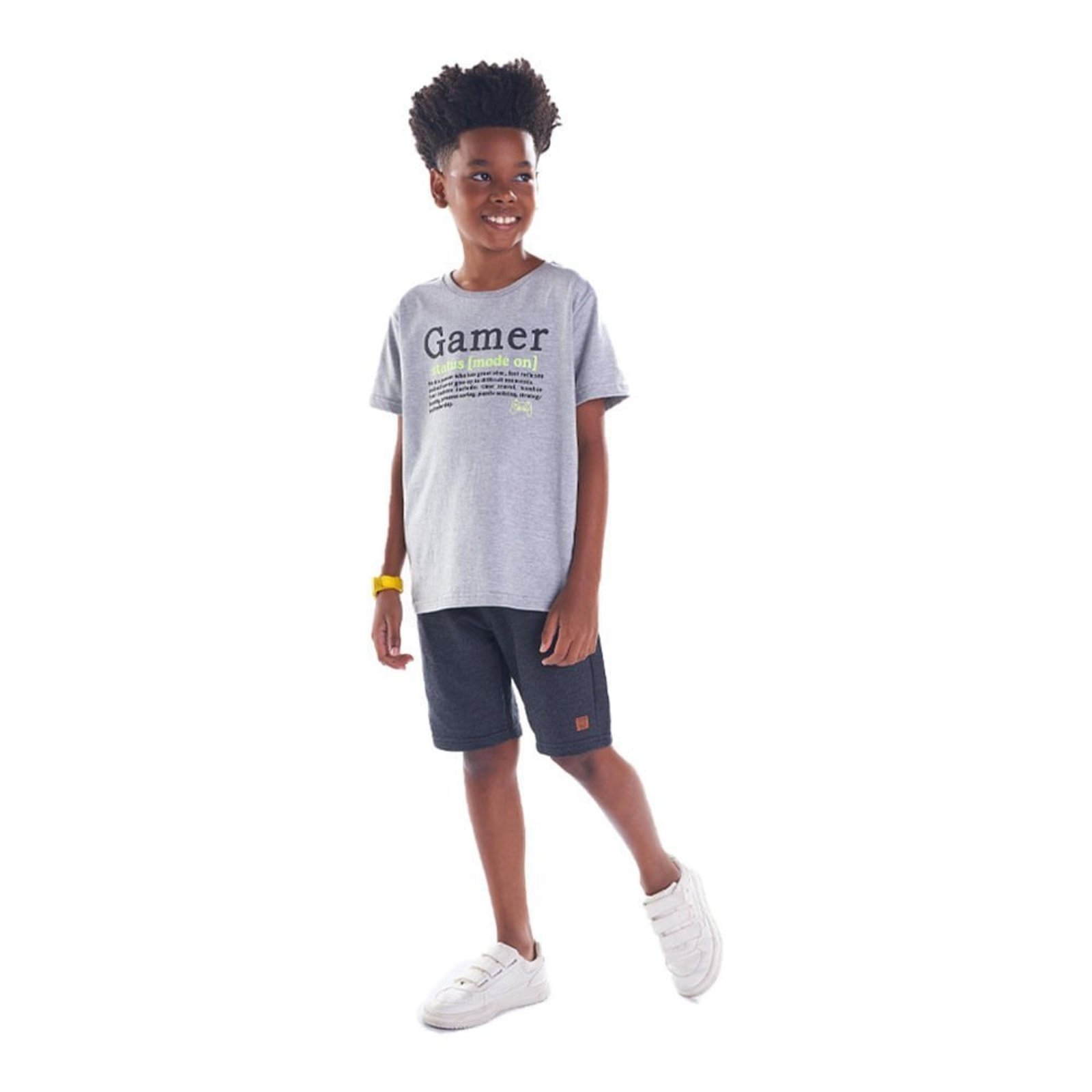 Infantil - Camiseta Menino - Mescla Cinza - 49357-567