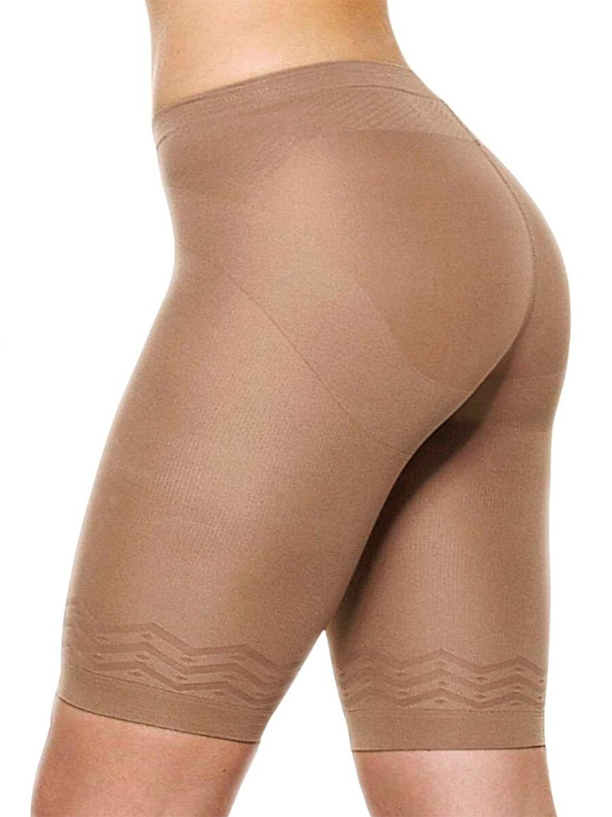 Vista 2 Bermuda Feminina Redutora Up Line Loba Lupo bege Lupo bege