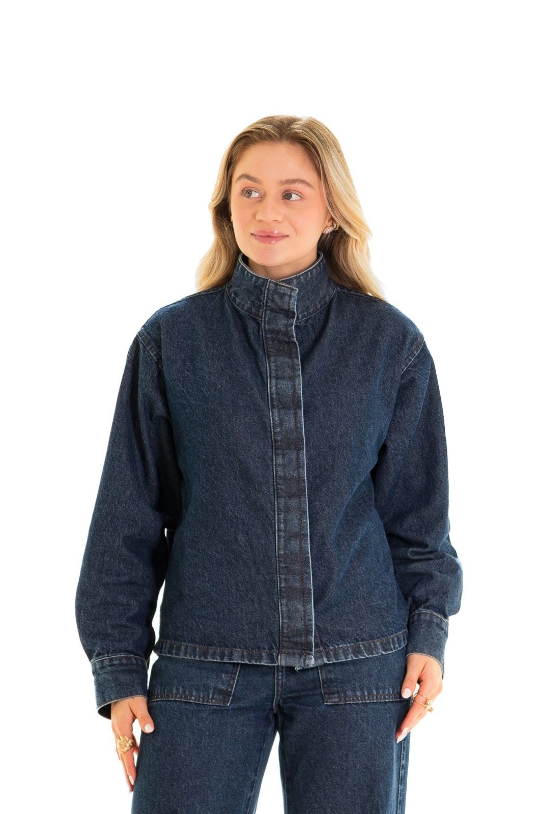 Camisa Jeans Feminina Arauto Gola Alta