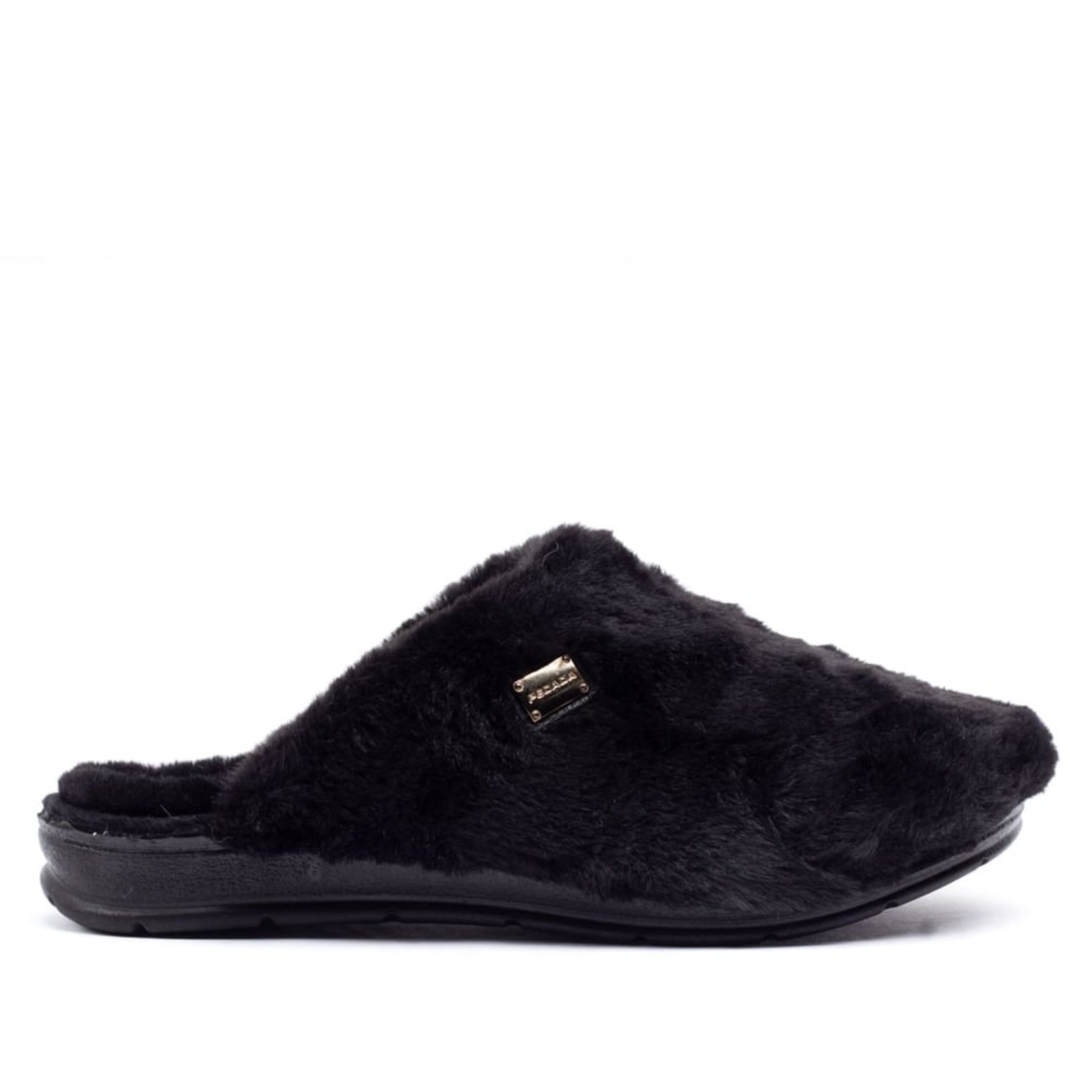 Infantil - Pantufa Feminina Pegada Peluciada Preto