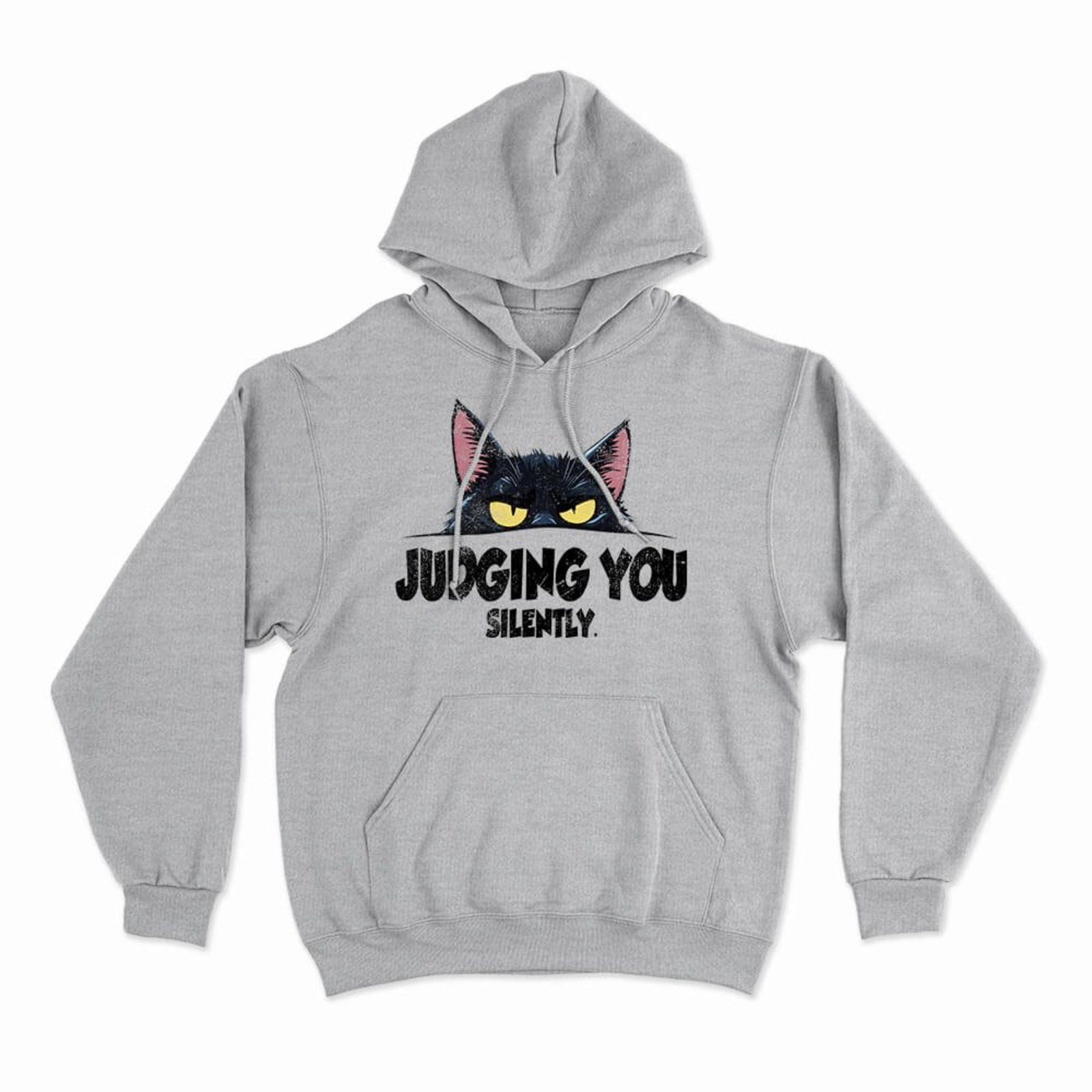 Moletom Com Capuz Judging You Silently - Mescla Cinza - Casual - Studio Geek