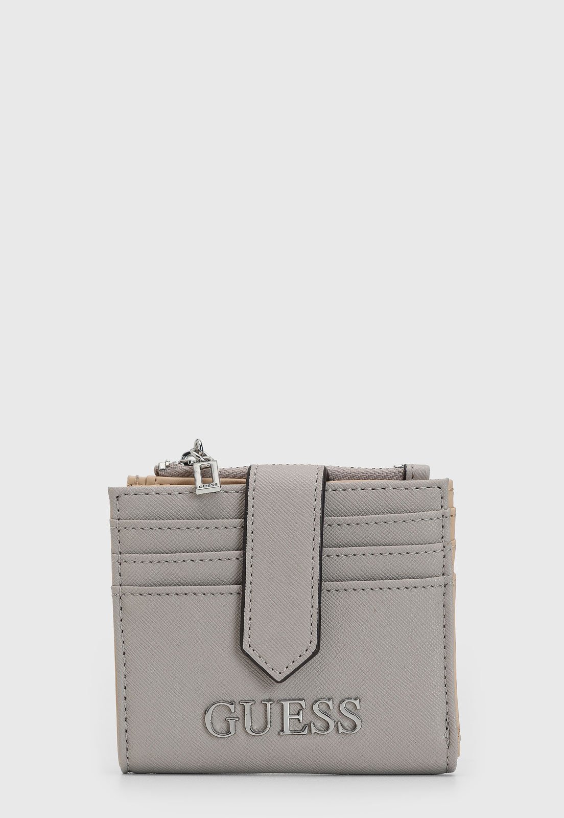 Vista 3 Carteira Feminina Guess Texturizada Taupe cinza Guess cinza