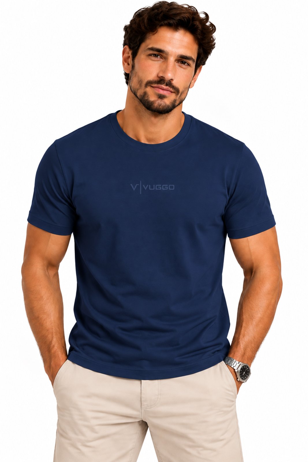 Camisa Masculina D Bell Outlet Fashion Basic Algodão Azul Marinho