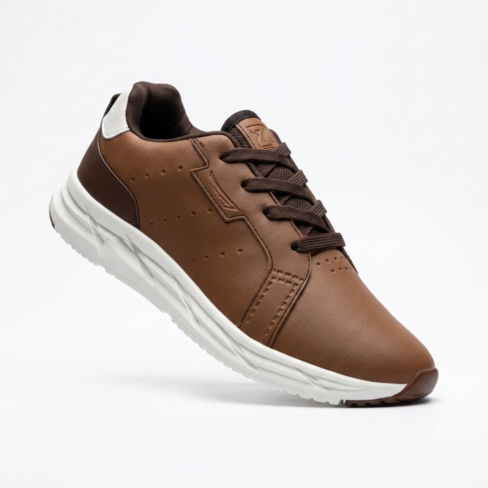 Tênis Masculino Casual Sapatênis Conforto Leve Sola Alta CARAMELO