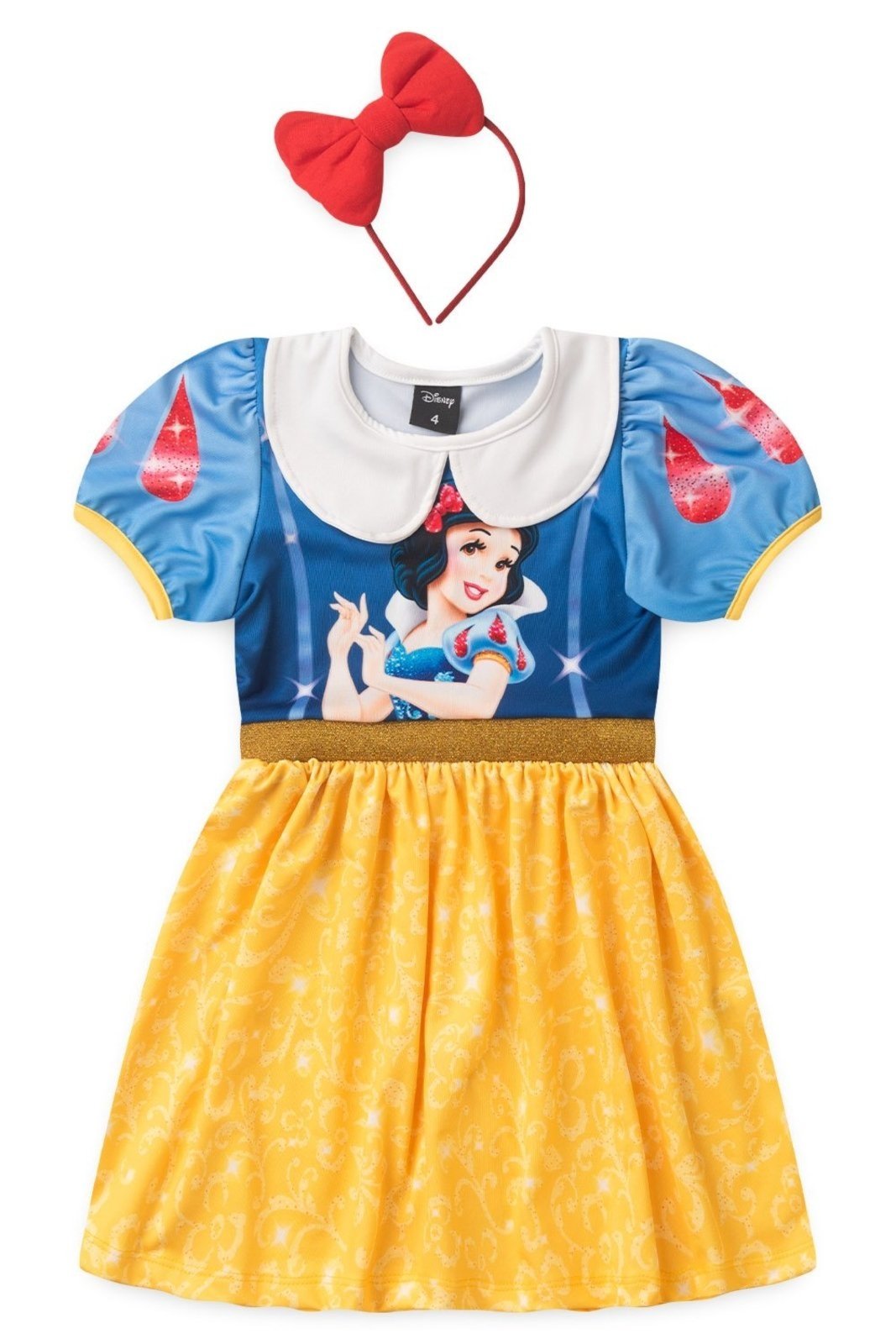 Infantil - Vestido Disney Feminino Branca de Neve