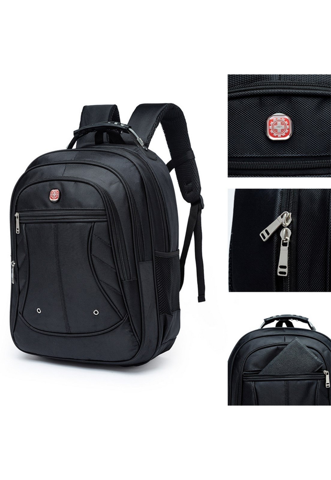 Vista 3 Mochila Masculina Executiva Bolsa Trabalho Notebook Espaçosa Resistente Crossgear preto Crossgear preto