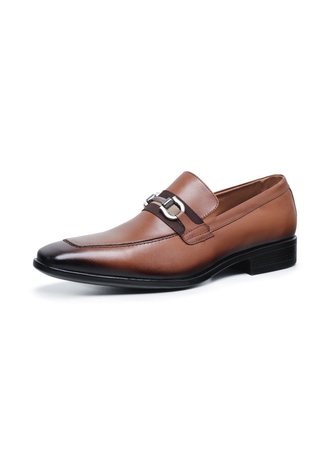 Sapato Social Loafer Masculino Malbork Couro Marrom Sola Borracha 2760 Café