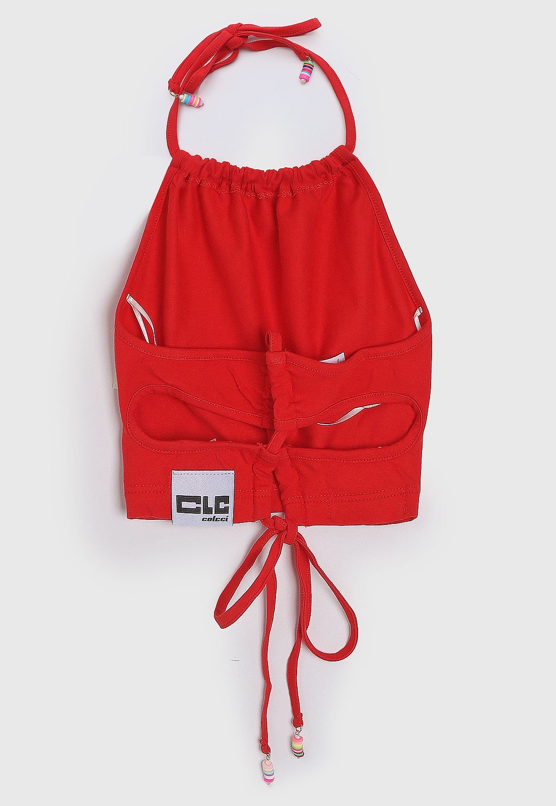 Vista 3 Infantil - Regata Cropped Colcci Fun Frente Única Amarração Vermelha vermelho Colcci Fun vermelho