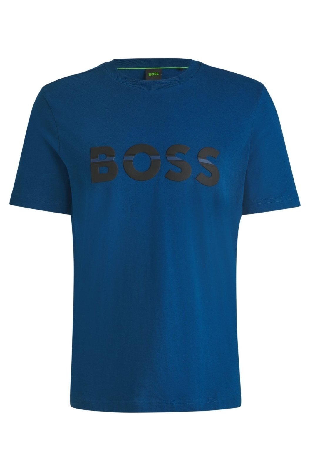 Camiseta Regular De Algodão Com Arte De Logo Azul - 6GG