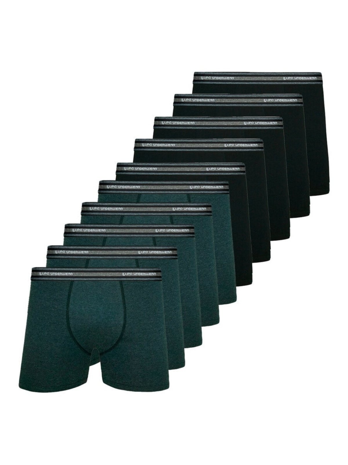 Kit com 10 Cuecas Boxer Lupo 523-088 Preto
