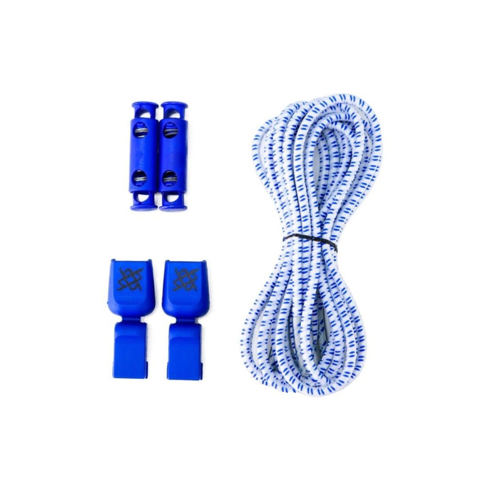 Cadarço Elástico HUPI LACES Branco Risca Azul Branco