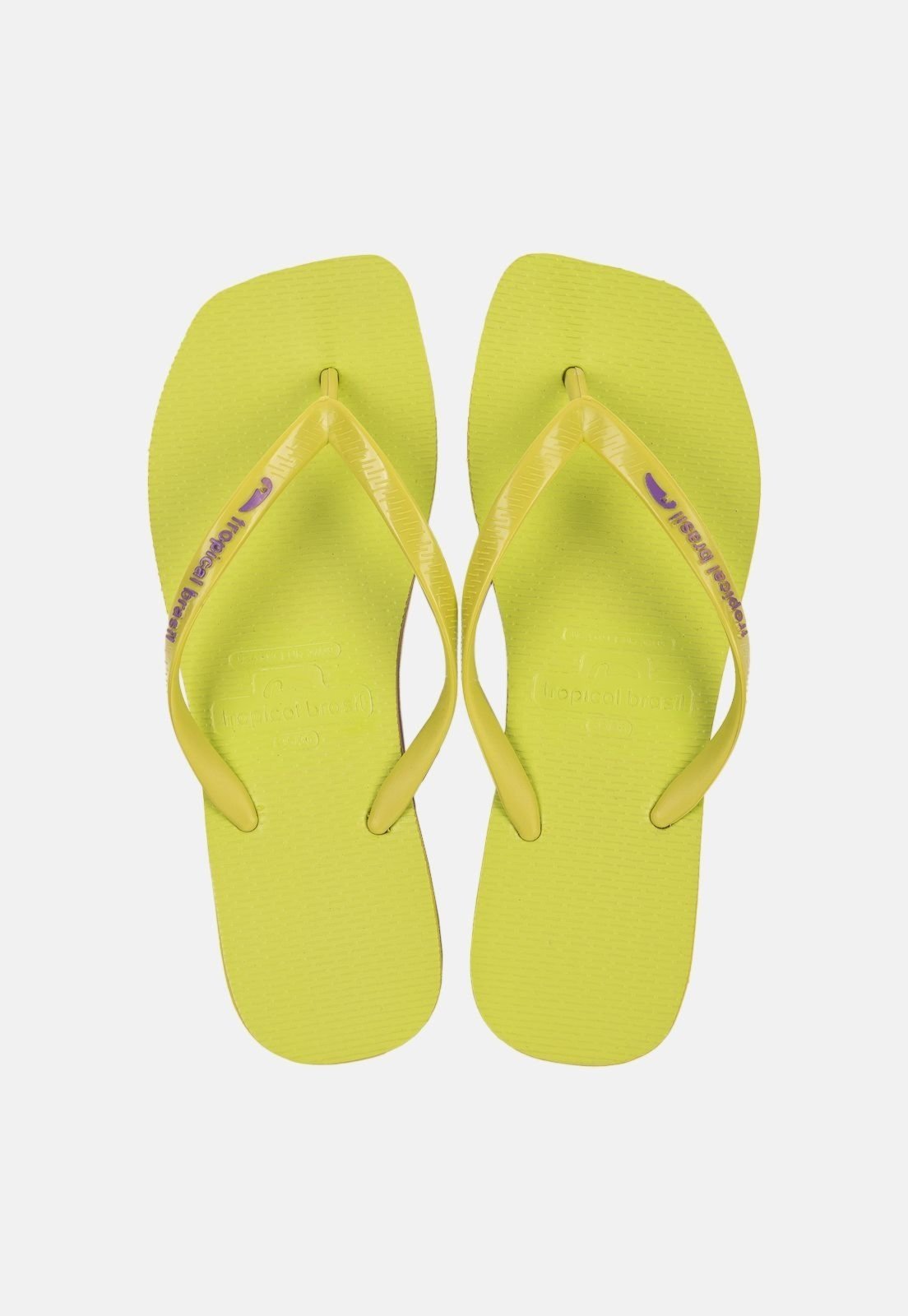 Chinelo Tropical Brasil Tamanco Lima com Roxo
