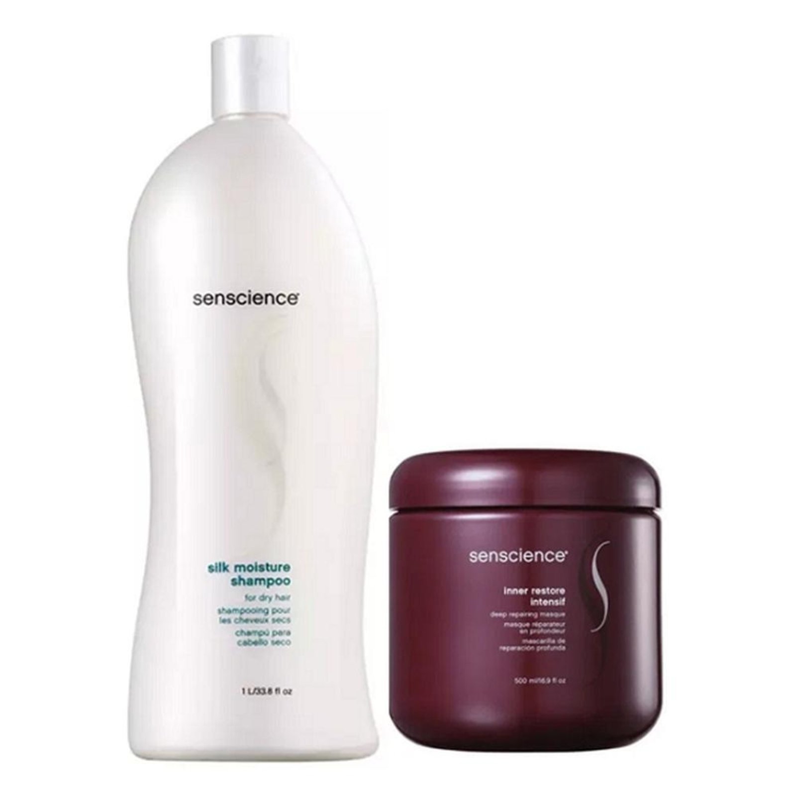 Senscience Silk Moisture Shampoo 1L+Máscara Inner Restore Intensif 500ml