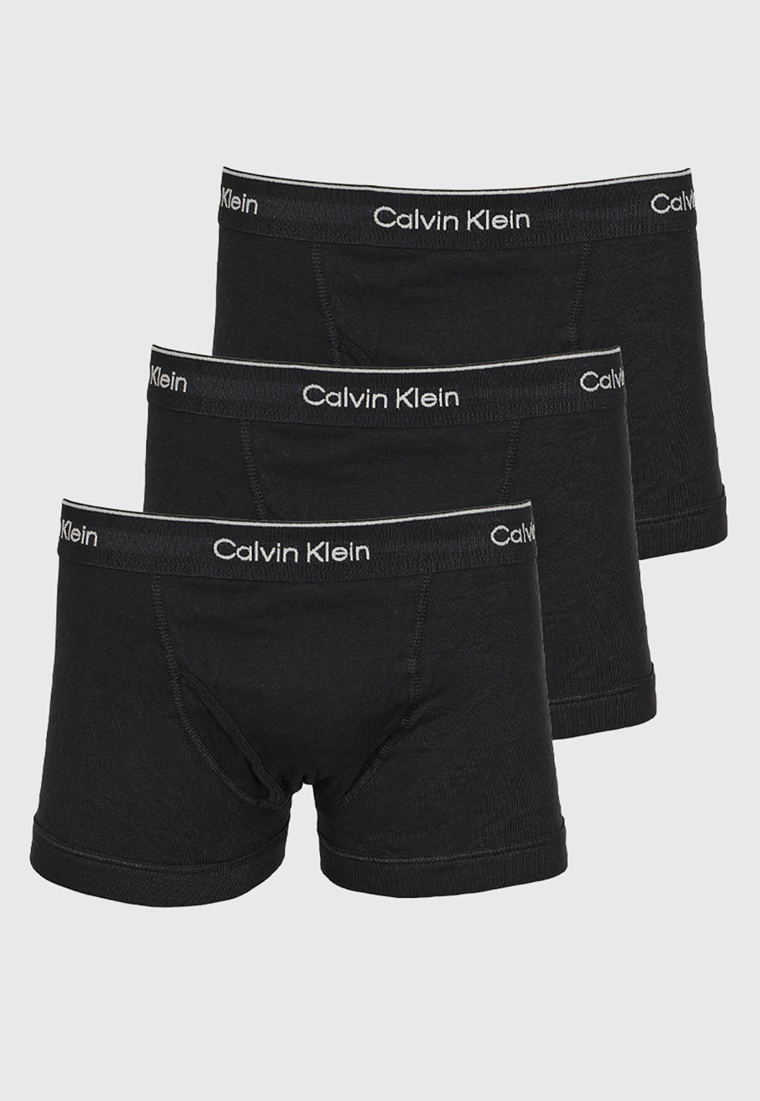 Kit 3 Cuecas Trunk Calvin Klein Underwear Algodão Preta