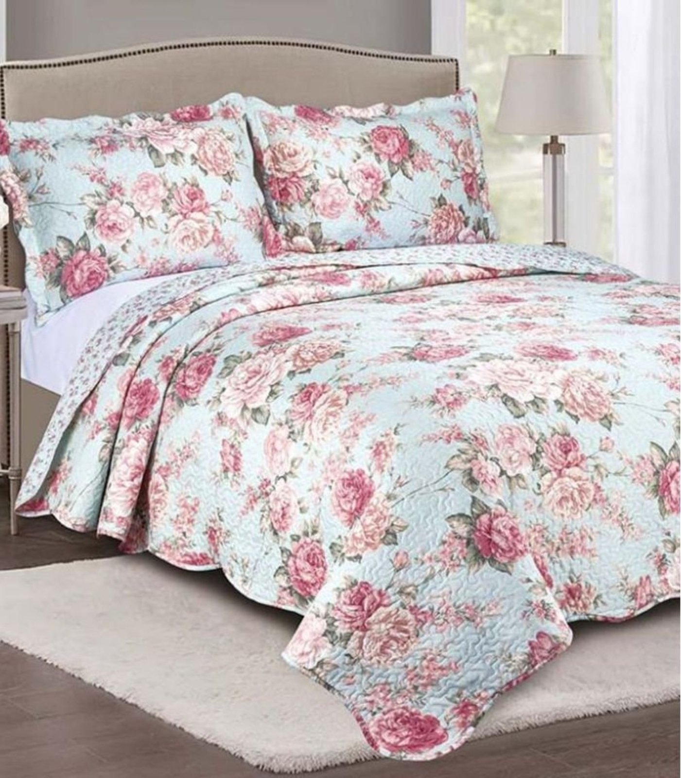 Jogo De Colcha Evolution Patchwork King Camesa Azul