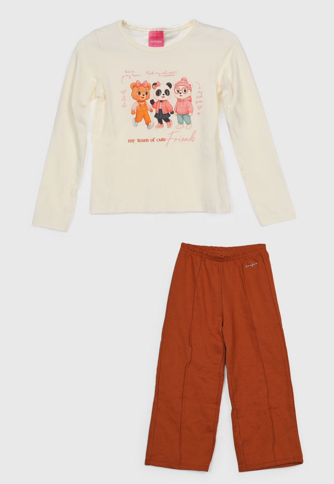 Infantil - Conjunto Kamylus Personagens Estampados Off-White