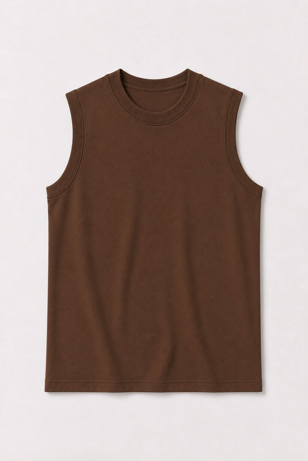 Infantil - Camiseta Regata Masculina Algodão Básica Marrom - Babei no Look
