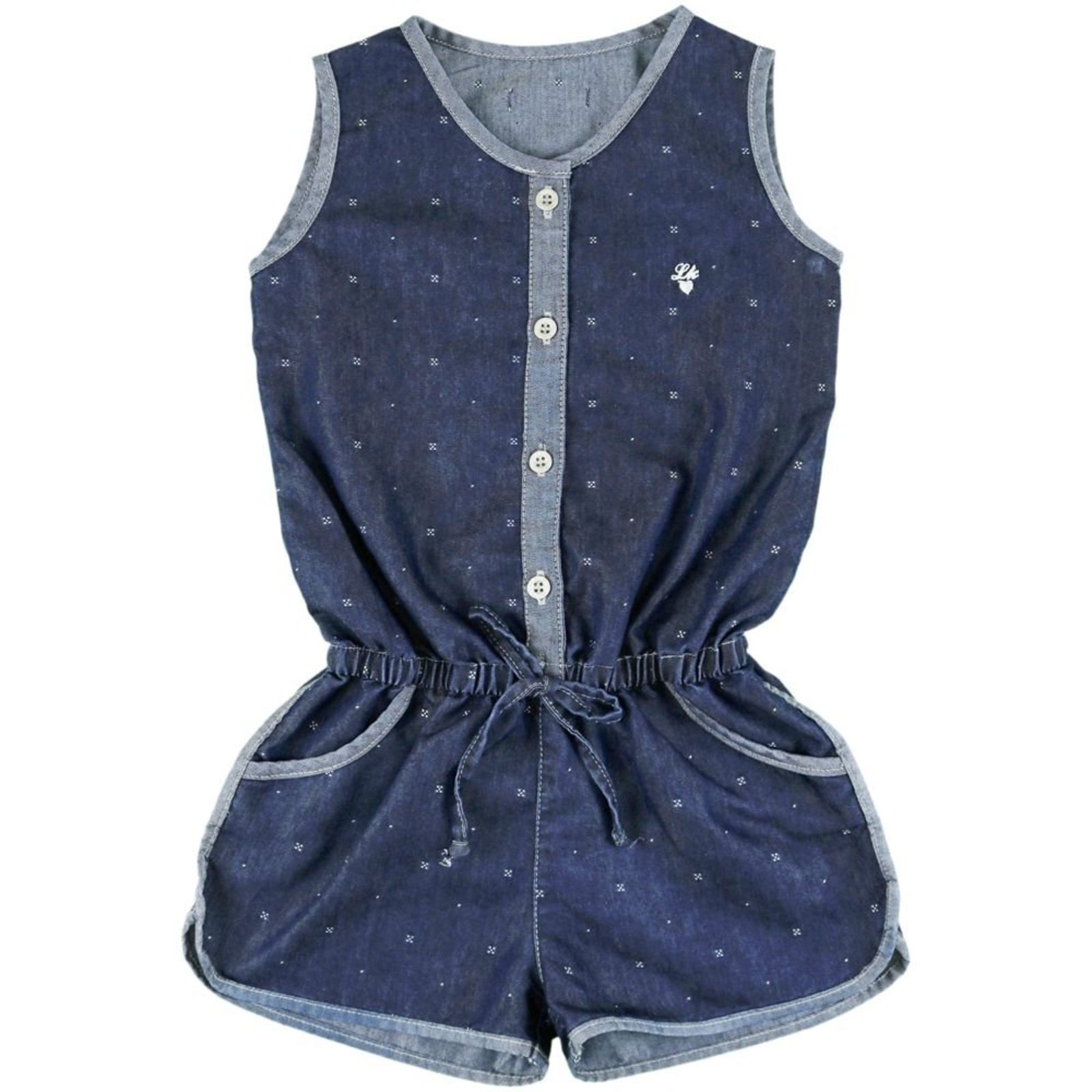 Infantil - Macacão Look Jeans Curto Jeans