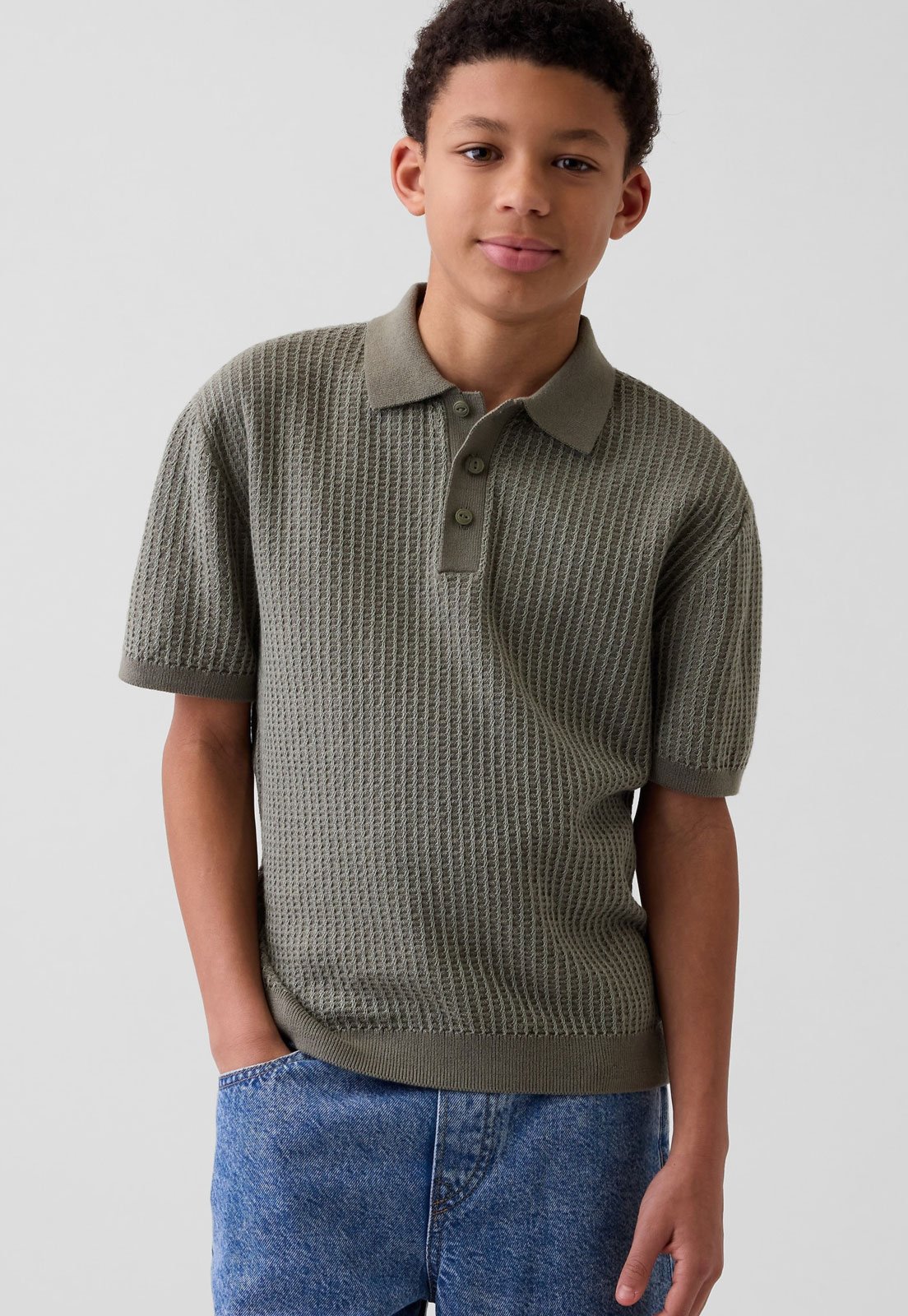 Infantil - Camisa Polo GAP Texturizada Verde