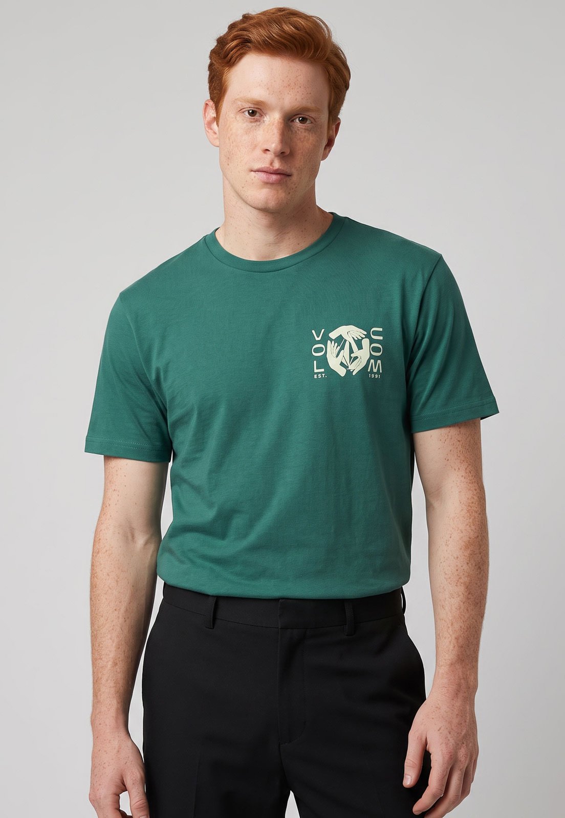 Camiseta Masculina Volcom Silk Handling Verde