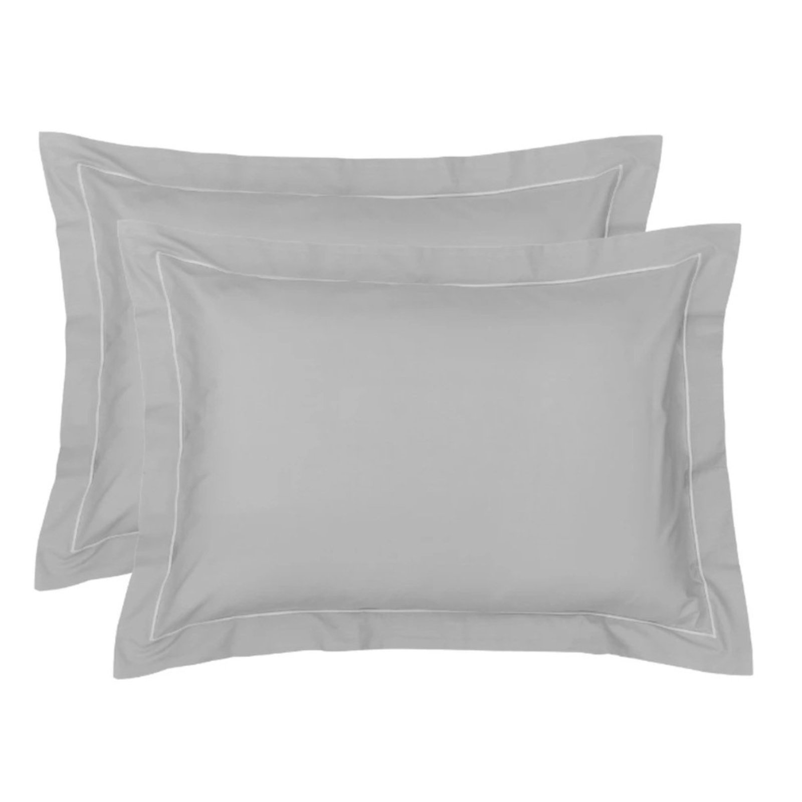 Kit 2 Fronhas 300 Fios Kacyumara Festone Lazio Cinza Prata