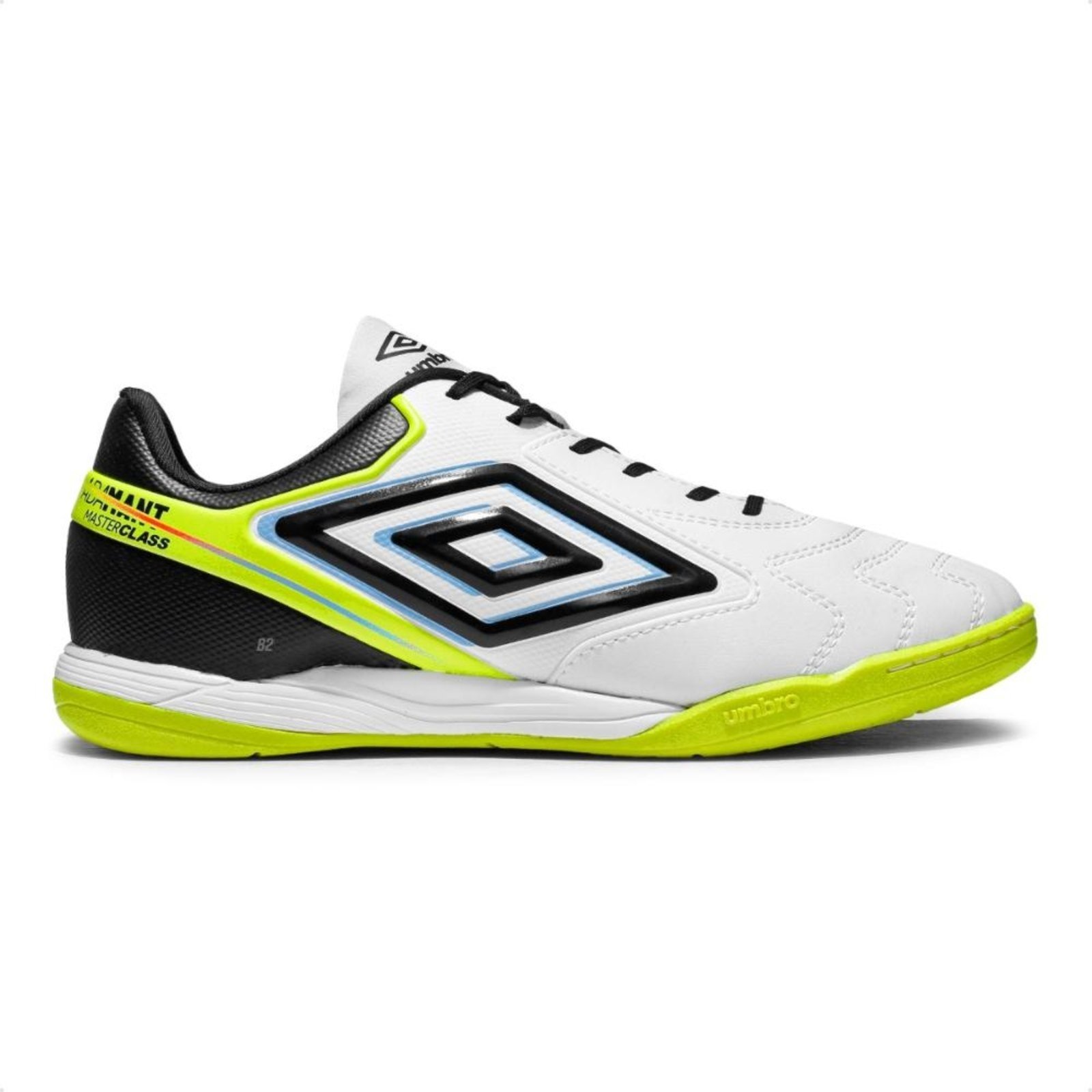 Vista 2 Chuteira Futsal Umbro Adamant Master Class Club Masculina branco Umbro branco
