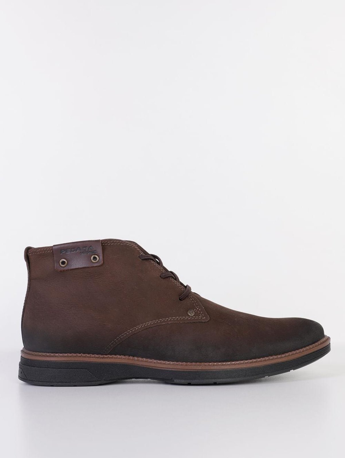 Botina Couro Cardiff Masculina MARROM