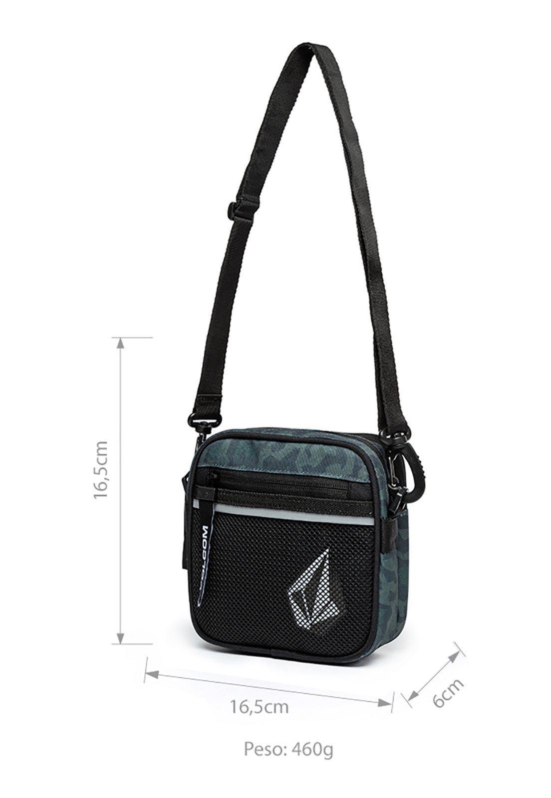 Vista 3 Shoulder Bag Bolsa Transversal Espaçosa Casual Passeio Volcom preto Volcom preto