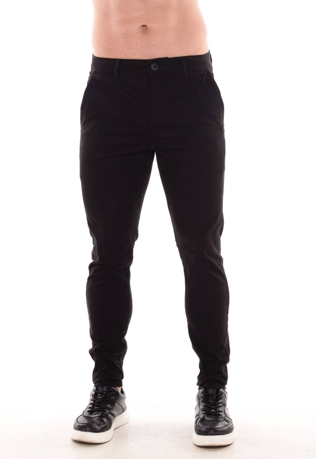 Calça Slim Masculina Mys Jeans Elastano Linha Premium Preto