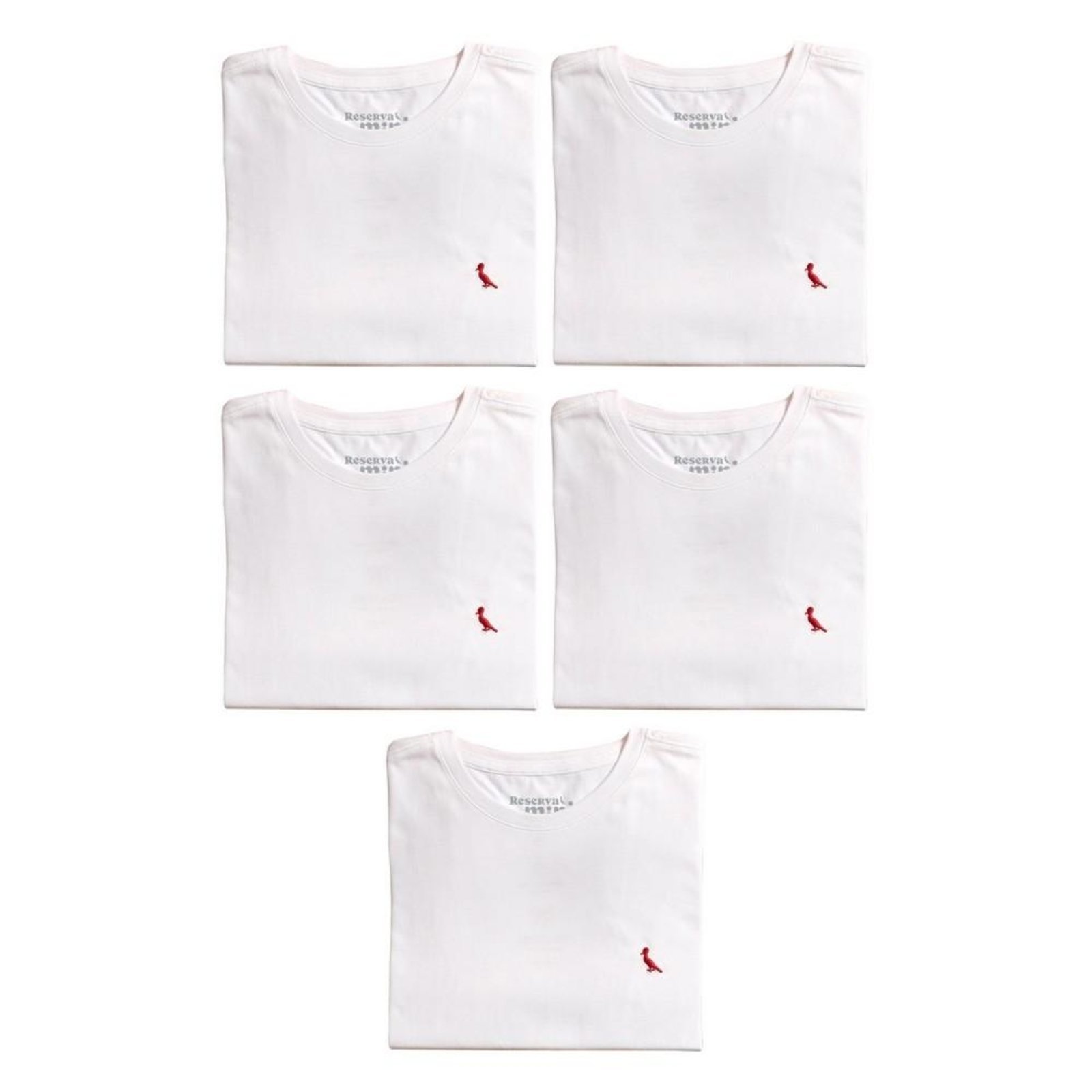 Infantil – Kit 5 Camisetas Brasa Pica Pau Bordado Reserva Mini Branco
