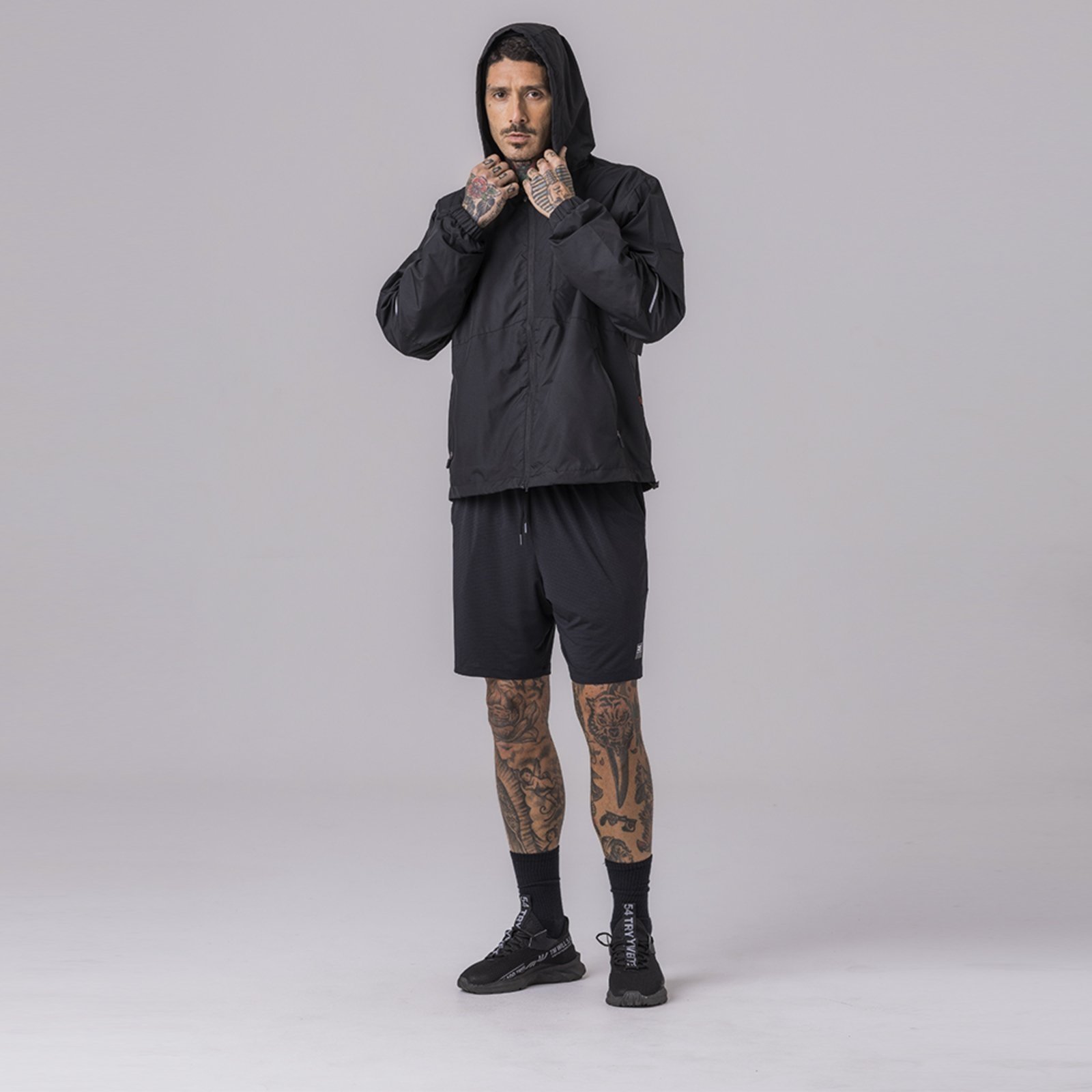 Jaqueta Windbreaker Masculina Rock e Soda Chumbo