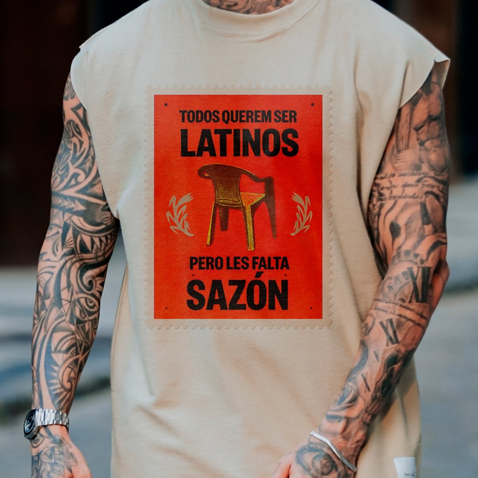 Camiseta Regata Machão Bad Bunny Orgulho Latino Hype Super Bowl Off White