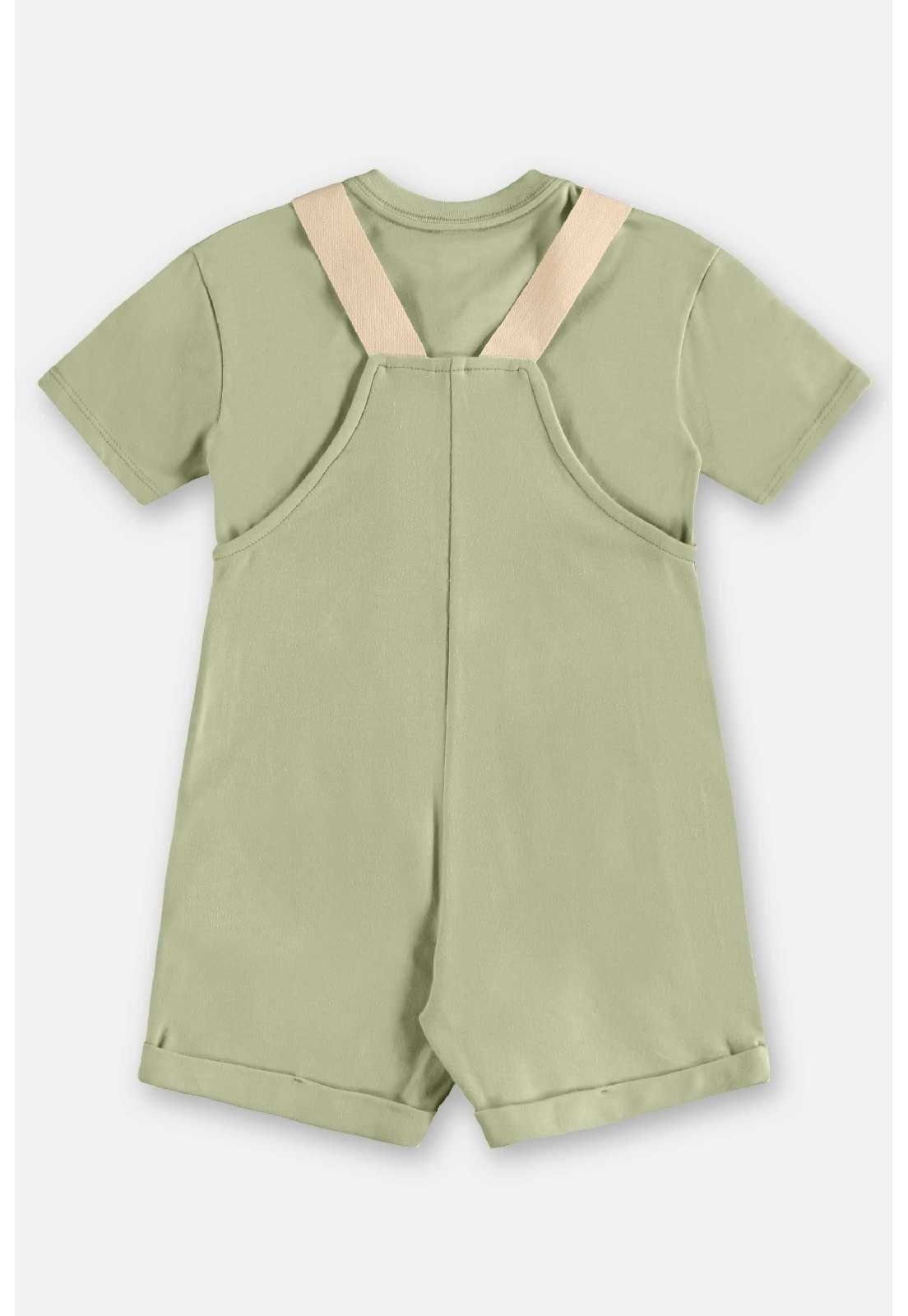Vista 3 Infantil - Conjunto com Jardineira e Camiseta Up Baby verde Up Baby verde