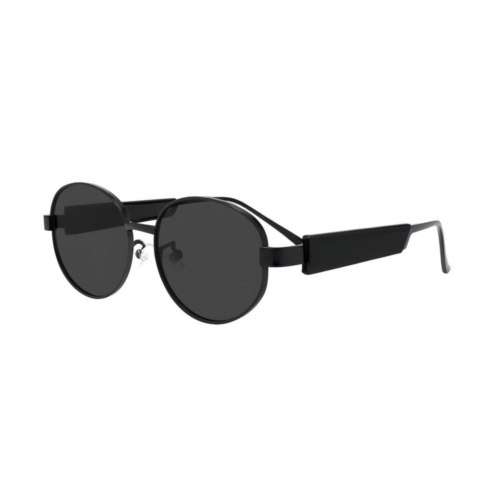 Óculos de Sol Redondo Preto Design Moderno Premium