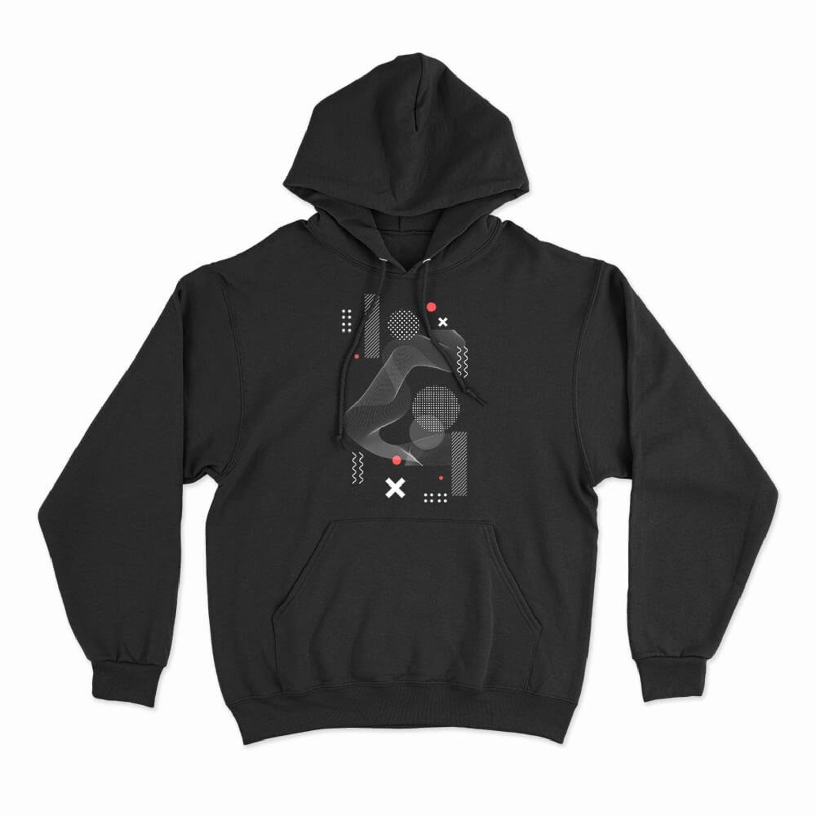Moletom Com Capuz Wireframe - Preto - Casual - Studio Geek
