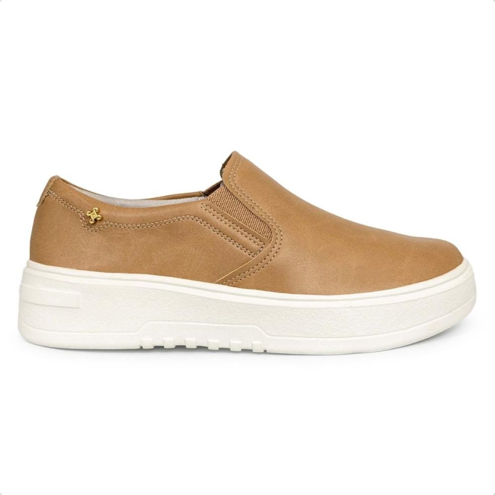 Tênis Pegada Feminino Slip On em Microfibra 271303 Marrom